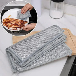 20/5pcs Steel Wire Cleaning Cloth – Non-Scratch Microfiber Dishrag