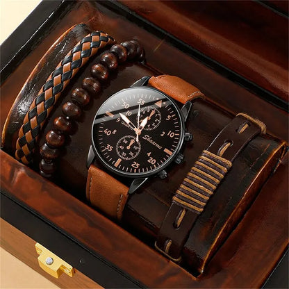 Men's Luxury Watch with Bracelets Set – Fashion & Casual Design, Quartz Movement