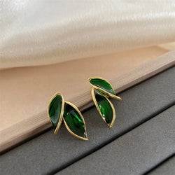 LATS Trendy Metal Leaf Stud Earrings for Women