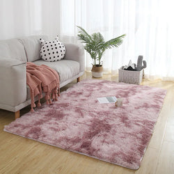 Gray Plush Rug – Soft Velvet Carpet with Anti-Slip Backing