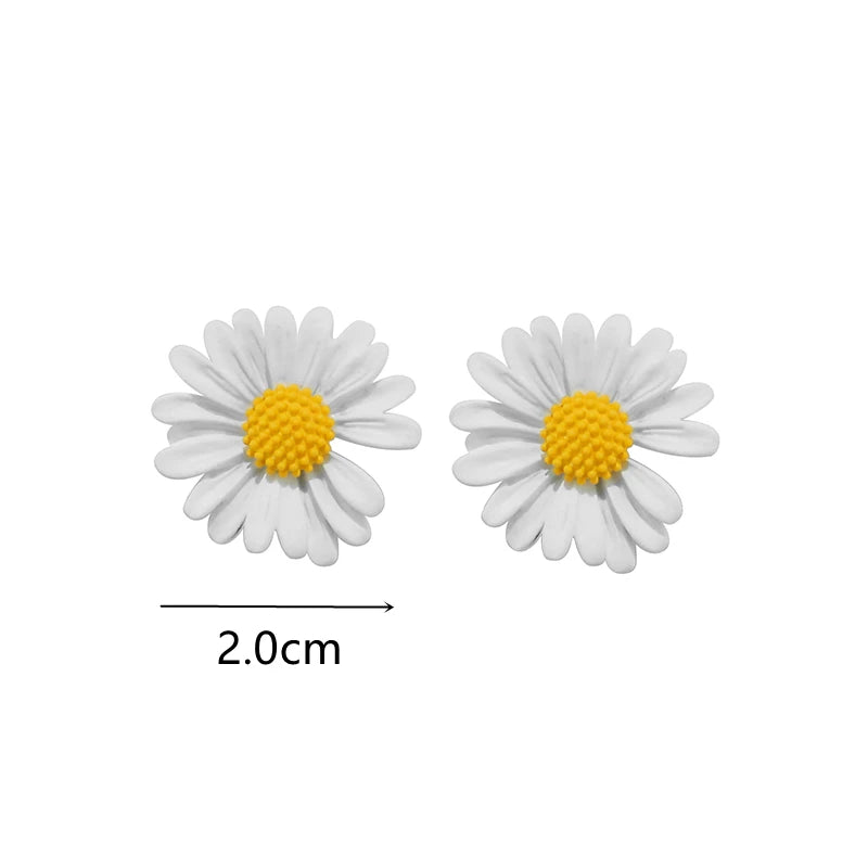 Simple Coffee Flower Drop Dangle Earrings for Women