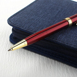 Luxury Metal Rollerball Pen – 0.7mm Blue Ink, Steel & Gold Finish