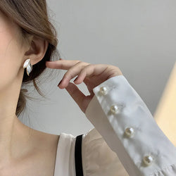 LATS Trendy Metal Leaf Stud Earrings for Women