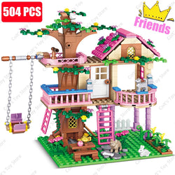 2024 Girls Friendship Tree House Castle Building Blocks