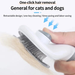 Self-Cleaning Pet Hair Removal Comb for Cats and Dogs