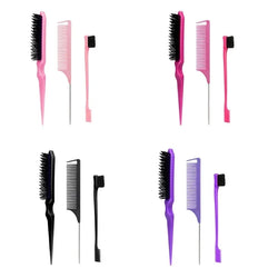 3pcs Hair Styling Comb Set – Teasing, Rat Tail, Edge & Braid Tools