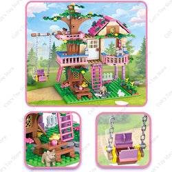 2024 Girls Friendship Tree House Castle Building Blocks