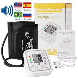 Digital Arm Blood Pressure Meter with Spanish Voice