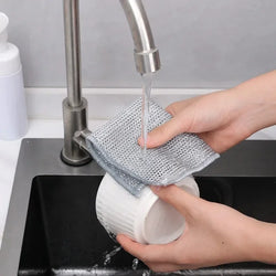 20/5pcs Steel Wire Cleaning Cloth – Non-Scratch Microfiber Dishrag