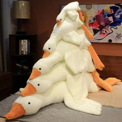 Large Plush White Goose & Yellow Duck Pillow Cushion