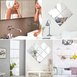 8/12-Piece Self-Adhesive Mirror Sheets – 3D Flexible Wall Stickers