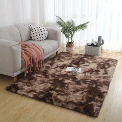 Gray Plush Rug – Soft Velvet Carpet with Anti-Slip Backing