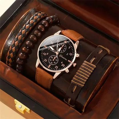 Men's Luxury Watch with Bracelets Set – Fashion & Casual Design, Quartz Movement