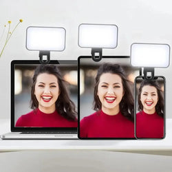 Mini Portable Selfie Light - 3 Modes, Adjustable Brightness, Rechargeable