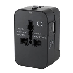 Universal Travel Adapter with Dual USB Ports (UK to EU Plug)