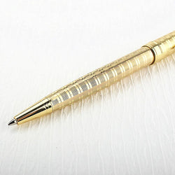 Luxury Metal Rollerball Pen – 0.7mm Blue Ink, Steel & Gold Finish