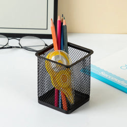 Metal Mesh Pencil Holder - Square or Round Shape