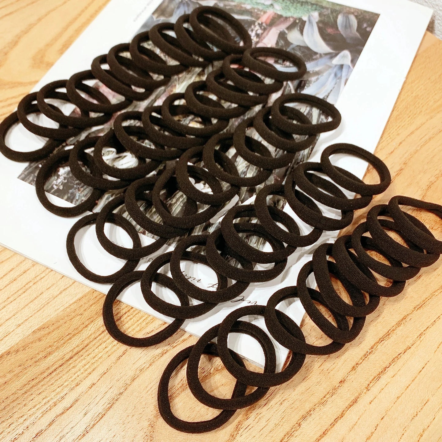 Black Hair Bands for Women and Girls, 50/100pcs High Elastic Rubber Bands