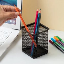 Metal Mesh Pencil Holder - Square or Round Shape