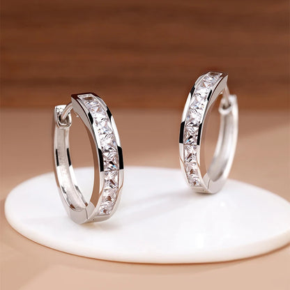 925 Sterling Silver Shining Zircon Earrings