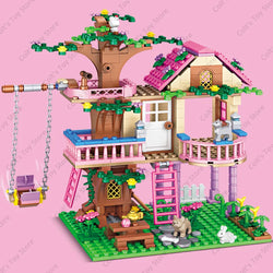 2024 Girls Friendship Tree House Castle Building Blocks