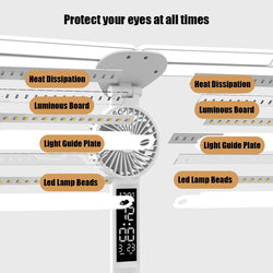 3-in-1 LED Desk Lamp with Fan, Calendar, and Clock – USB Rechargeable