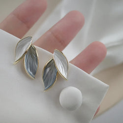 LATS Trendy Metal Leaf Stud Earrings for Women