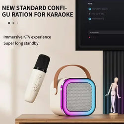 Wireless Karaoke Speaker K12 – Bluetooth Microphone with RGB Lights