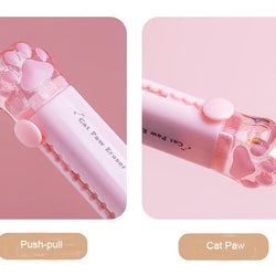 Kawaii Cat Paw Eraser – Creative Push-Pull Rubber for School & Office