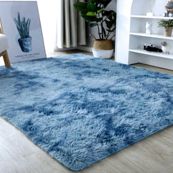 Gray Plush Rug – Soft Velvet Carpet with Anti-Slip Backing