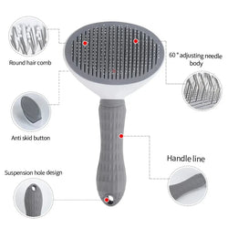 Self-Cleaning Pet Hair Removal Comb for Cats and Dogs