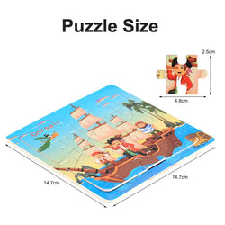 Montessori 3D Wooden Puzzle Set – 20 Pieces, Animals & Vehicles