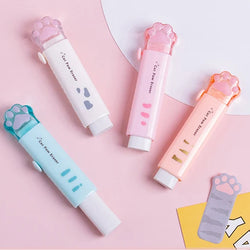 Kawaii Cat Paw Eraser – Creative Push-Pull Rubber for School & Office