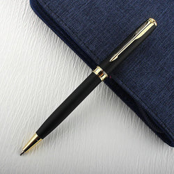 Luxury Metal Rollerball Pen – 0.7mm Blue Ink, Steel & Gold Finish