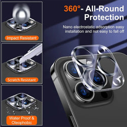 Camera Protector with Lens Cover & Glass for iPhone 11-15 Pro Max