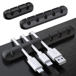 Silicone USB Cable Organizer & Winder – Desktop Tidy Clips for Cables