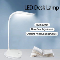 LED Reading Desk Lamp – Portable, USB, Touch Dimming, Eye Protection