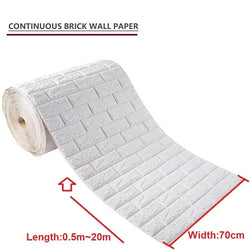 3D Self-Adhesive Brick Wall Stickers – 1/3/5/10 Meter Lengths