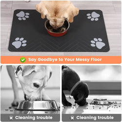 Pet Feeding Mat – Absorbent, Waterproof Rubber Backing