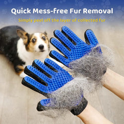 Pet Grooming Glove - Gentle Hair Remover Mitt for Cats and Dogs