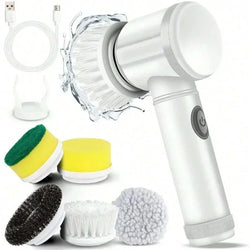 Electric Spin Scrubber with 5 Replaceable Brush Heads