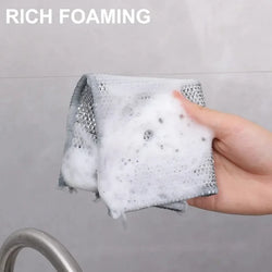 20/5pcs Steel Wire Cleaning Cloth – Non-Scratch Microfiber Dishrag