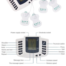 EMS Tens Massage Machine with 16 Pads - Muscle Stimulator