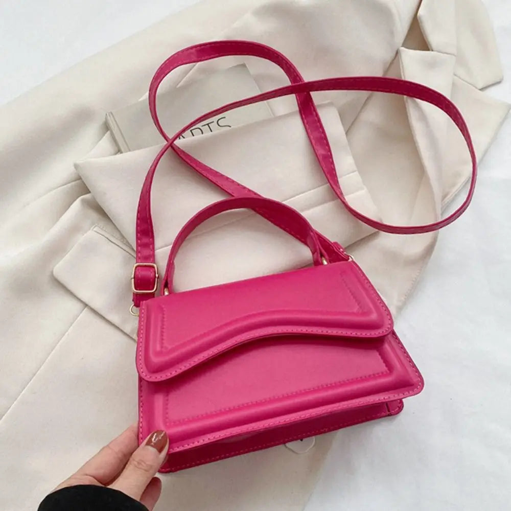 High-Quality PU Leather Handbag Purse - Women's Solid Color Shoulder Crossbody Bag