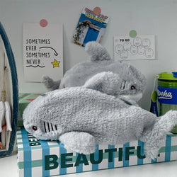 Large Plush Shark Pencil Case – Portable Stationery Storage