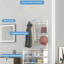 Clothes Hanger & Multi-Layer Shoe Rack Organizer