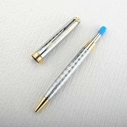 Luxury Metal Rollerball Pen – 0.7mm Blue Ink, Steel & Gold Finish