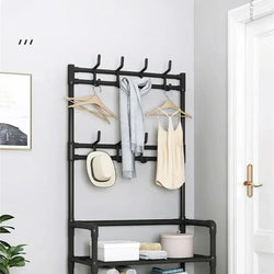 Clothes Hanger & Multi-Layer Shoe Rack Organizer